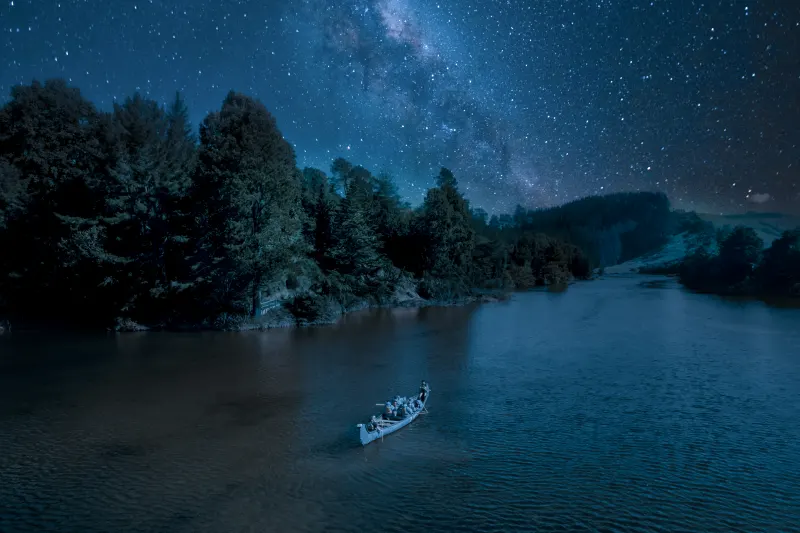 Big Kanu on Lake McLaren beneath the Milky Way