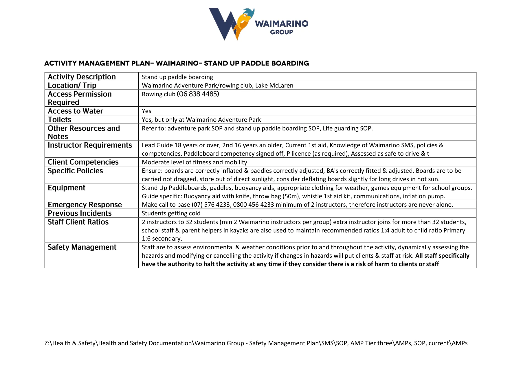 Activity Management Plans, page 18 of 24